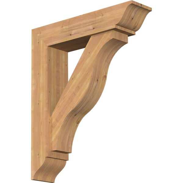 Ekena Millwork Funston Traditional Smooth Bracket w/ Offset Brace, Western Red Cedar, 7 1/2"W x 32"D x 38"H BKT0806X32X38FST01SWR - main